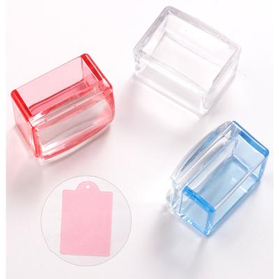 China Transparent Nail Art DIY Square Silicone Nail Stamp Stamping Plates Manicure Tool Nail Art DIY for sale