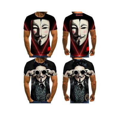 China Anti-wrinkle Men Subtract Shirt Print Ice Rock T-shirt Printed Blue 3d Anime Clothes Men's Ash Brother Clothing T-shirt for sale