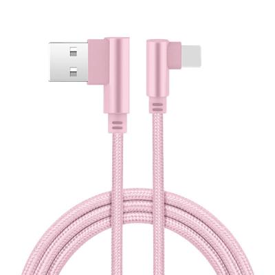 China Professional MP3/MP4 Player Supply Elbow Fast Charging Cable 8 Pin 5s Braided Data Cable For Iphone for sale