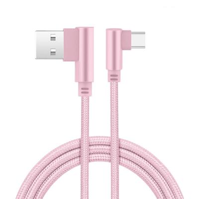 China MP3/MP4 Player Factory Supply Elbow Fast Charging Cable 5A Braided Data Cable For Type-C Micro 8 Pin for sale