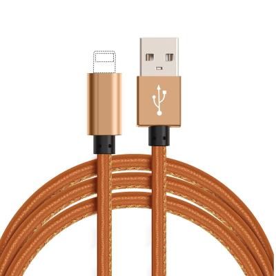 China MP3/MP4 Player Factory Price Strong Hardness 8 Pin Cable Fast Charging PU Leather Data Cable For Iphone for sale