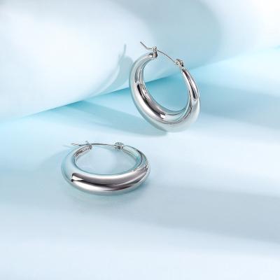 China Fashion Design Wholesale Fashion fine Jewelry stainless steel jewelry earring 30mm stainless steel hoop earrings  For Women for sale