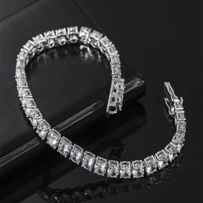 China CLASSIC Jewelry women 7mm Cubic Zirconia Fashion Plated white gold fine jewelry bracelets Chain Bracelet Jewelry For for sale