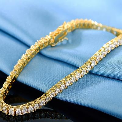 China TRENDY Hot sale Plating 18k gold jewelry 7mm cubic zirconia tennis bracelet fine jewelry bracelets fashion jewelry bracelet for women for sale