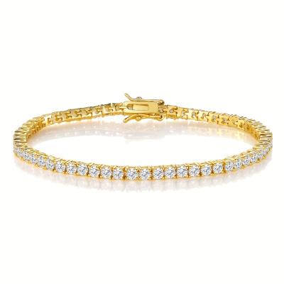 China TRENDY Wholesale 4mm ennis bracelet Plating 18k gold jewelry bangle  gold plated Luxury  fine jewelry bracelets for women for sale