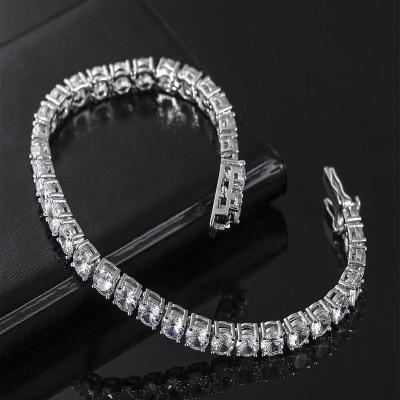 China CLASSIC New fashion custom 5mm Platinum Plated thick chain gold plated diamond bracelets for women for sale