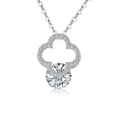 China Trendy Hot fashion flower pendant jewelry necklace Fine Jewelry Hip Hop 925 silver moissanite ice out necklace for pendant for sale