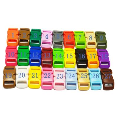 China 10mm colorful plastic contoured plastic buckles release plastic side buckle for sale