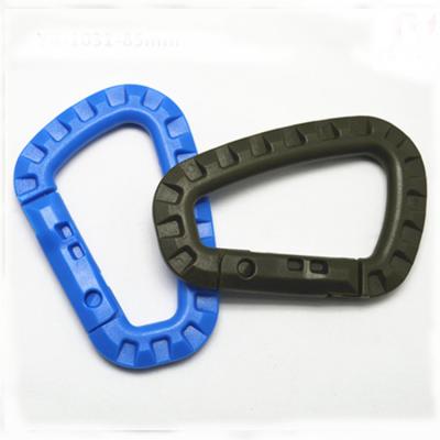 China Bag Accessories Plastic Carabiner D Shaped Hook Clip Key Chain Plastic Snap Carabiner for sale