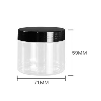 China 5 Ounce 150ml Cosmetic Plastic Clear Cosmetic Jars Black White Empty Mason Jar Luxury for sale