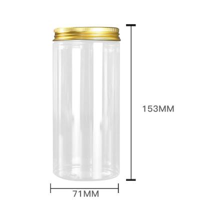 China Food Multi Color 500ml Heavy Thickened Kitchen Airtight Clear Jar With Gold Cap for sale