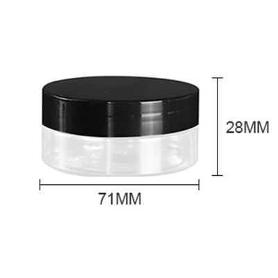 China 50ml Mouth Plastic Cosmetic Jar 68 Custom Small Pet Cosmetic Empty Cream Container for sale