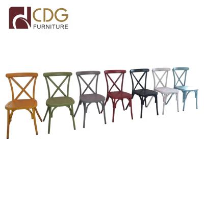 China Large Size Retro Vintage Style Modern Aluminum French Bar Chair Stackable Commercial Chair en venta