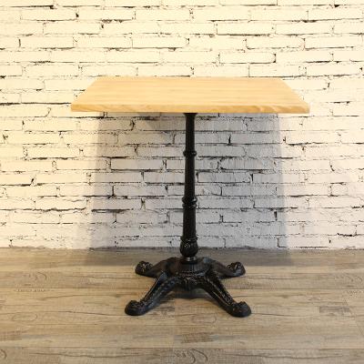 China Nordic Antique Side Design Style Metal Leg Restaurant Bistros Cafe Customized Modern Solid Wood Top Table Square Antique Style zu verkaufen