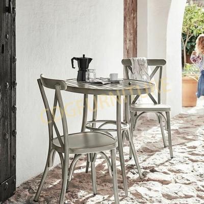 China Outdoor Vintage Styler Furniture Patio Modern Simple Table Cafe Round Garden Table for sale