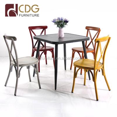 China Hot Sale Modern Black Cafe Bar Square Dining Table Patio Furniture Unique Industrial Garden Sets Outdoor Furniture for sale