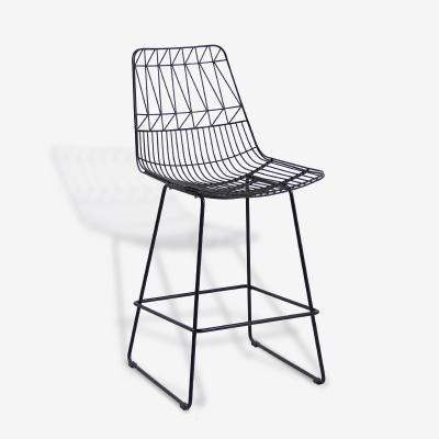 China Plastic glides included on sled base to protect modern black Bertoia Wire Bar Chairs Metal Outdoor Wire Chair Floors for sale