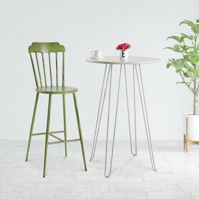 China Industrial Bar Table Steel Bar Table Vintage Bar Counter Modern White Metal Antique Furniture CDG Hairpin for sale