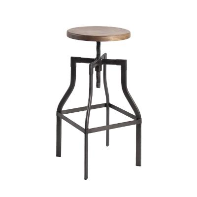 Китай Antique Industrial Design Wood And Metal Stool Adjustable Low Height Barstool продается