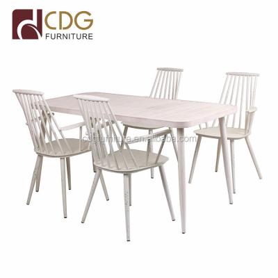 China Nordic Style Vintage Style Dining Table and Chair Bistro Chair Metal Dining Windsor Chair en venta