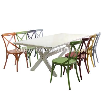 China Modern Vintage Metal Chair Set Outdoor Reception Table Chair Furniture en venta