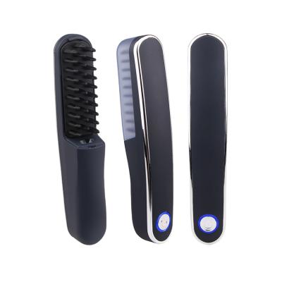 China Car Usb Rechargeable Hair Straightening Brush Cordless Ceramic Ion Hair Straightener Curling Iron Comb for sale