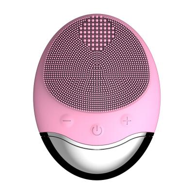 China Logo Branded Facial Cleansing Brush Silicone Easy Clean Electric Face Brush for sale