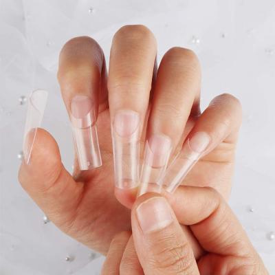 China Sopurrrdy Eco-friendly Material 500 Pcs Box Extra Long Curved Clear Nail Tips Full Cover Water XL XXL XXXL C for sale