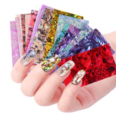 China Easy Apply Hot Sale Shell Nail Art Sticker Patch Decal Sliders Manicure Wraps Tips DIY Decals Decoration for sale