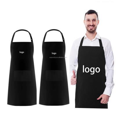 China Durable Cheap Custom Logo Printed Cotton Polyester Kitchen Cooking Cleaning Chef Apron for sale