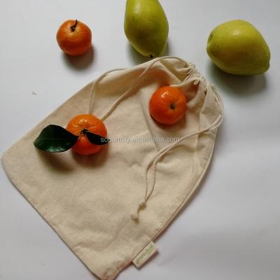 China Sopurrrdy Recyclable Organic Custom Printed Beige Natural Cotton Canvas Pouch With Drawstring for sale