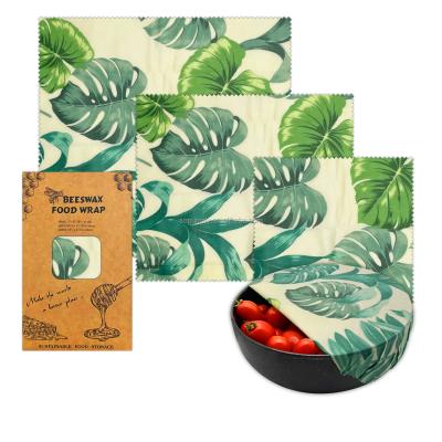 China Life/Green Viable/Waterproof Sopurrrdy Popular Custom Beeswax Wrap Foodstorage Organic Reusable Beeswax Food Wrap for sale