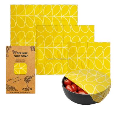 China Green Living Plastic Free Alternatives/Sustainable/Waterproof Reusable 100% Organic Cotton Beeswax Food Wrap For Food Storage for sale