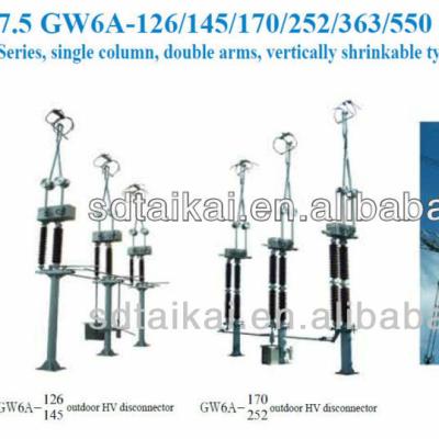 China GW6A-126/145/170/363/420/550Series High Voltage Disconnectors GW6A for sale