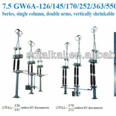 China Electrical High Voltage Isolator Disconnect Switch GW6A for sale