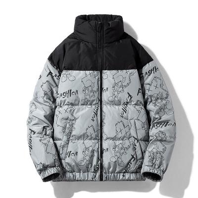 China Topgear Man's Fashion Pattern High Quality Duck Down Warm Jacket Waterproof Printing White Winter Anti-Wrinkle New Windproof for sale