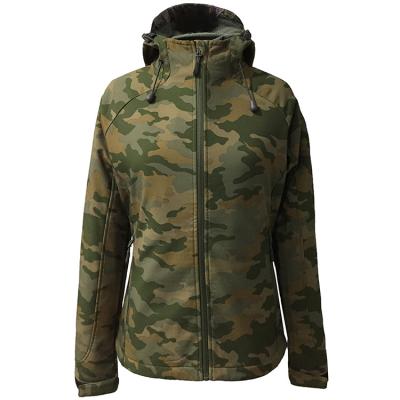 China Most Popular Women's Breathable Topgear Softshell Fabric Camouflage Jacket For Centere Wear for sale