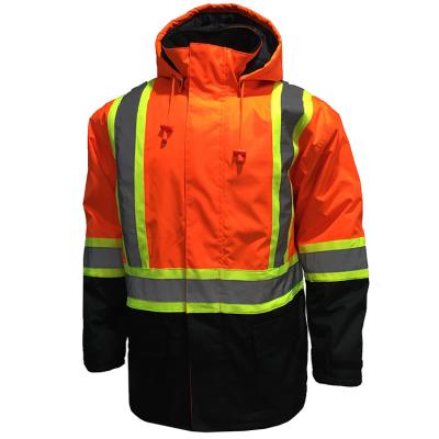 China ISO 20471 Hi-Strength Hi-Strength Orange Custom Men's Topgear OEM High Quality Working Parka Workwear Jacket for sale