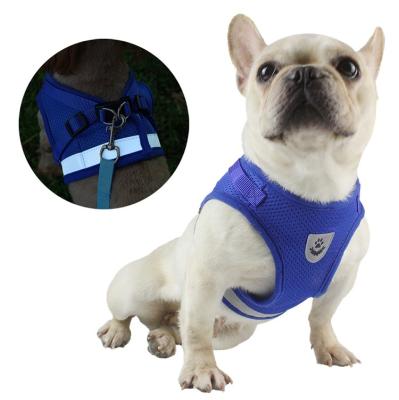 China Correa De Perro Custom Stripe Padded Reflective Step In Vest Reversible Design Luxury Fashion Dog Harness Dog Leash for sale