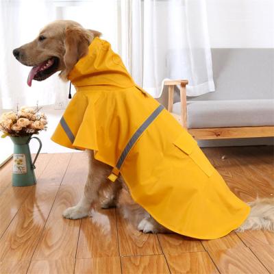 China Stocked Chubasquero Perro Dog Raincoat With Hood Reflective Stripes Outdoor Waterproof Clothes Big Size Te koop