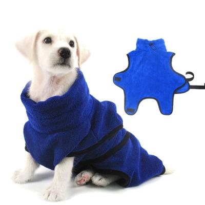 China Viable Wholesale Customize Embroidery Logo Microfiber Pet Bathrobe Fast Dry Dog Manufacturer Drying Coat Dog Bathrobe for sale