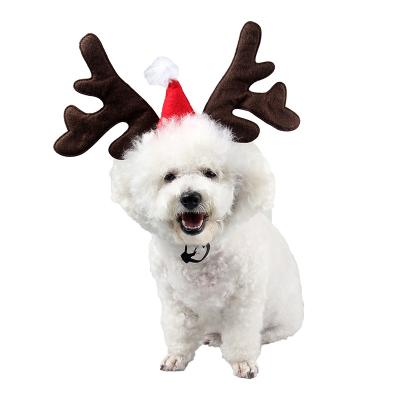 China Manufacturer Viable Wholesale Pet Headband Dog Cat Antler Christmas Ornament Classic Elk Dog Hat Headwear for sale