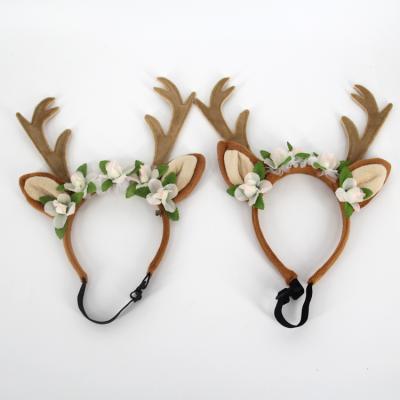 Cina Viable Wholesale Cute Elk Christmas Cat Dog Hat Headwear Pet Hair Accessories From Manufacturer in vendita