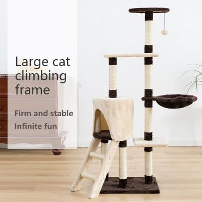 Cina Viable Arbol Para Gatos Kedi Evi Comfortable And Healthy Wood Cat Scratcher Tree Tower XXL Luxury Cat Tree House in vendita