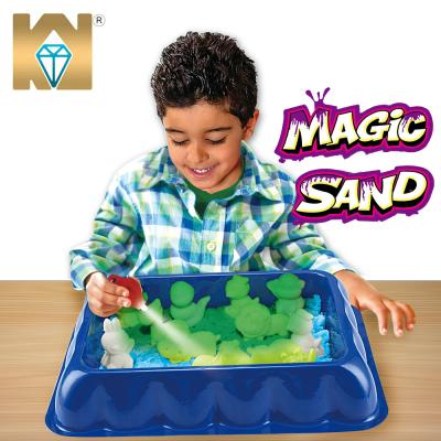 China Developing Intelligence KUNYANG TOYS Sand Set Table Animals Modeling Game Set Dark Magic Sand Glow For Kids for sale