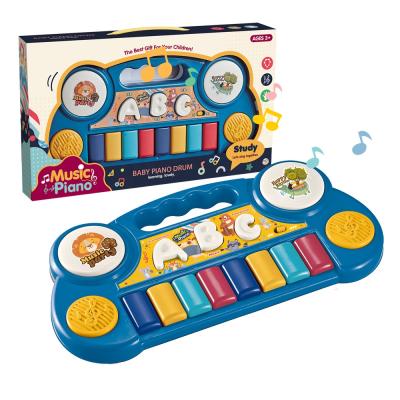 China Toy Electric Musical Instrument Keyboard Baby Drum Piano Battery Operated Toy for Learning Study Kindergarten for sale