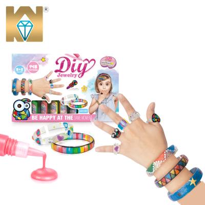 China Kids Art For Creation KUNYANG DIY TOYS DIY Jewelry Set Craft Window Drawing Handmade Toys With Eco-Friendly Material for sale