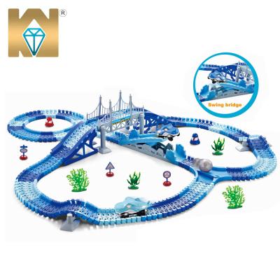 China Eco-friendly Material KUNYANG TOYS Toy Electric DIY Assembled Building Toy Model Car Track Set For Kids for sale