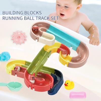 China Running Toy Slideway Baby Bath Ball Tunnel DIY Construction Toys For Baby Shower Summer Play for sale