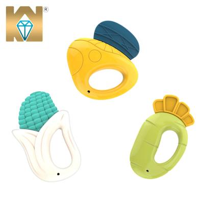 China Toy New Design Infant Training Teething Rattle Soft Silicone Teether For Babies Play for sale